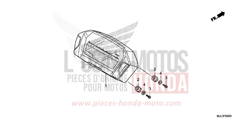 COMPTEUR von NC750X "Meca" CANDY ARCADIAN RED (R305) von 2014